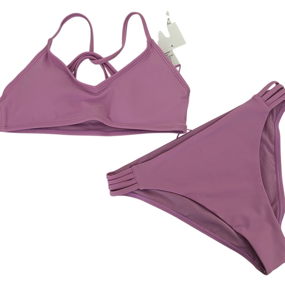 Girls Full Tilt Violet Two-piece matching bikini set Strappy Back Size 14